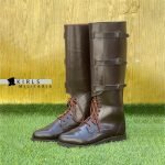 WW1 British Army Officer 3 Buckle Boots - Brown - Image 2