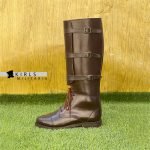 WW1 British Army Officer 3 Buckle Boots - Brown - Image 3